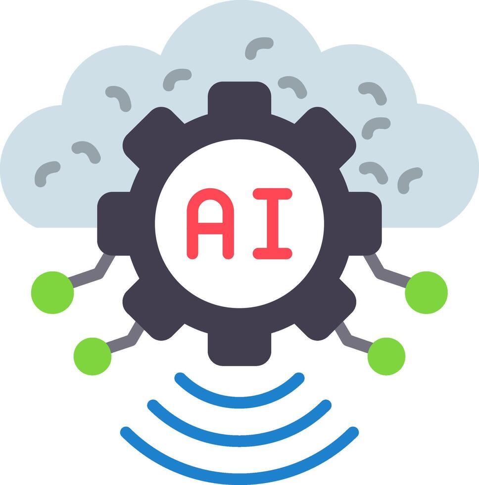 Artificial Intelligence Flat Icon vector