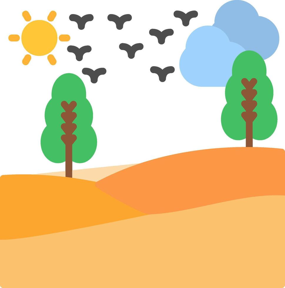 Desert Flat Icon vector