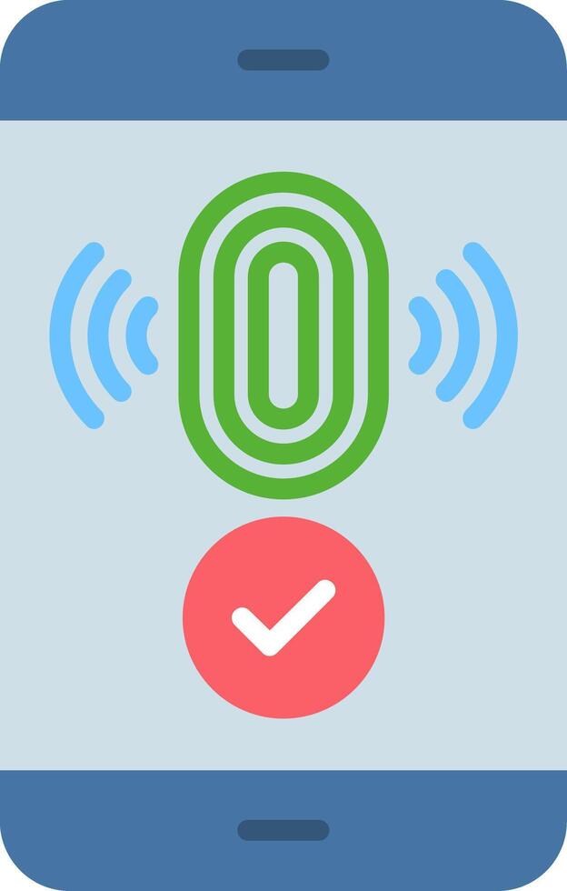 Fingerprint Flat Icon vector