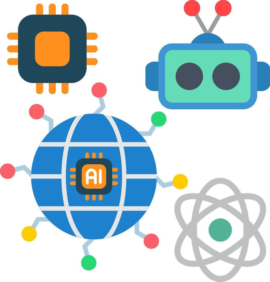 Global Technology Flat Icon vector
