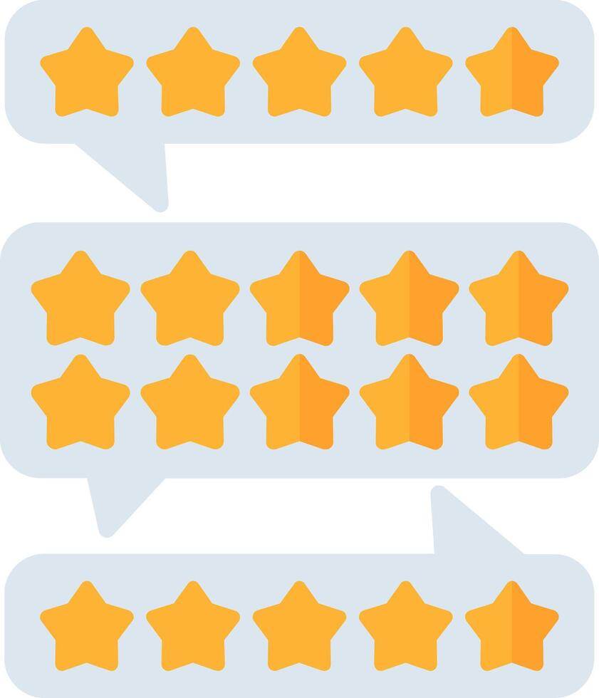 Five Star Rating Flat Icon vector