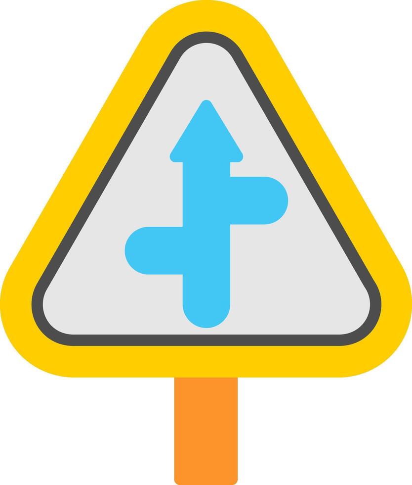 Intersection Flat Icon vector