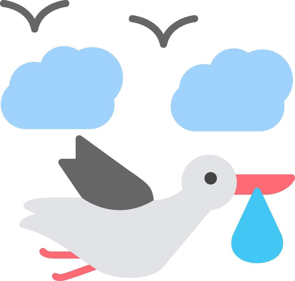 Stork Flat Icon vector