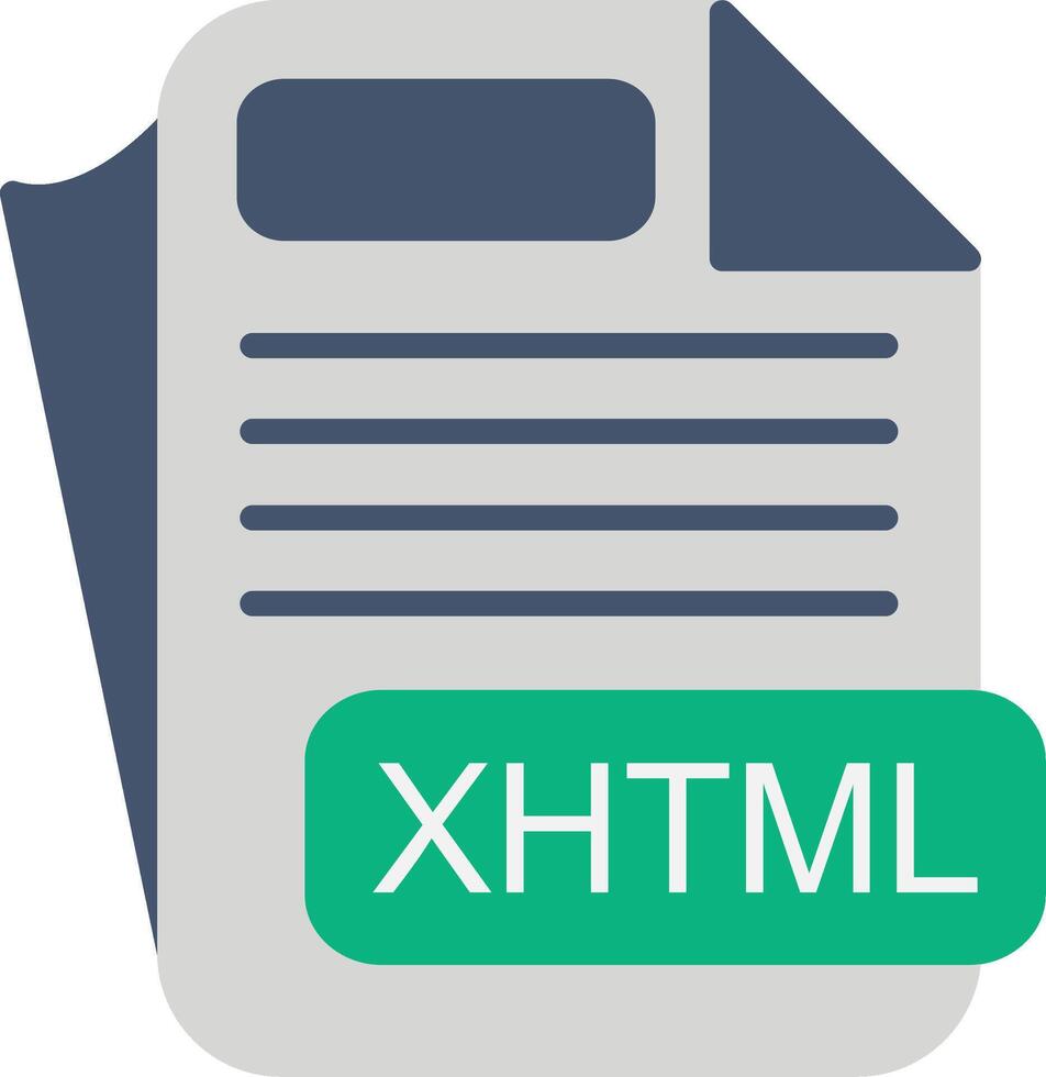 XHTML File Format Flat Icon vector