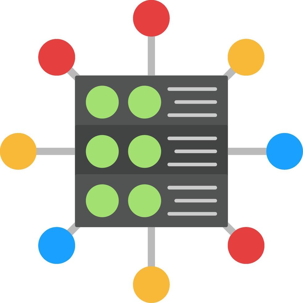 Data Network Flat Icon vector