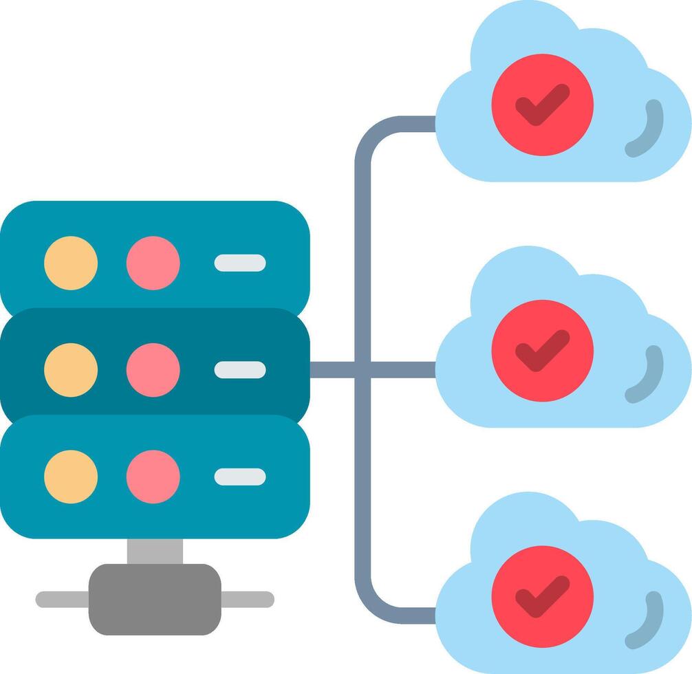 Cloud Database Flat Icon vector