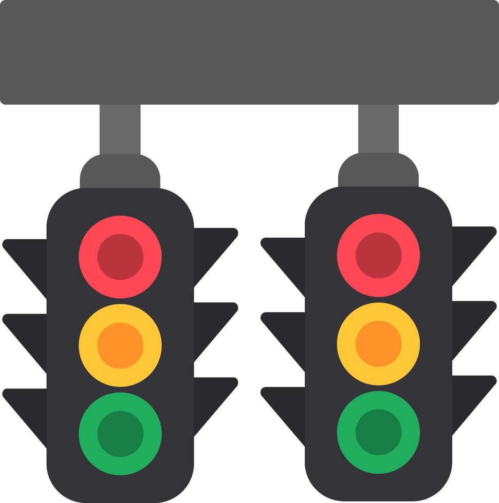 Traffic Lights Flat Icon vector