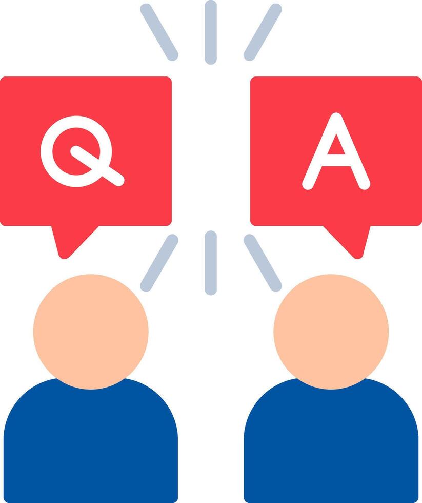 Question And Answer Flat Icon vector