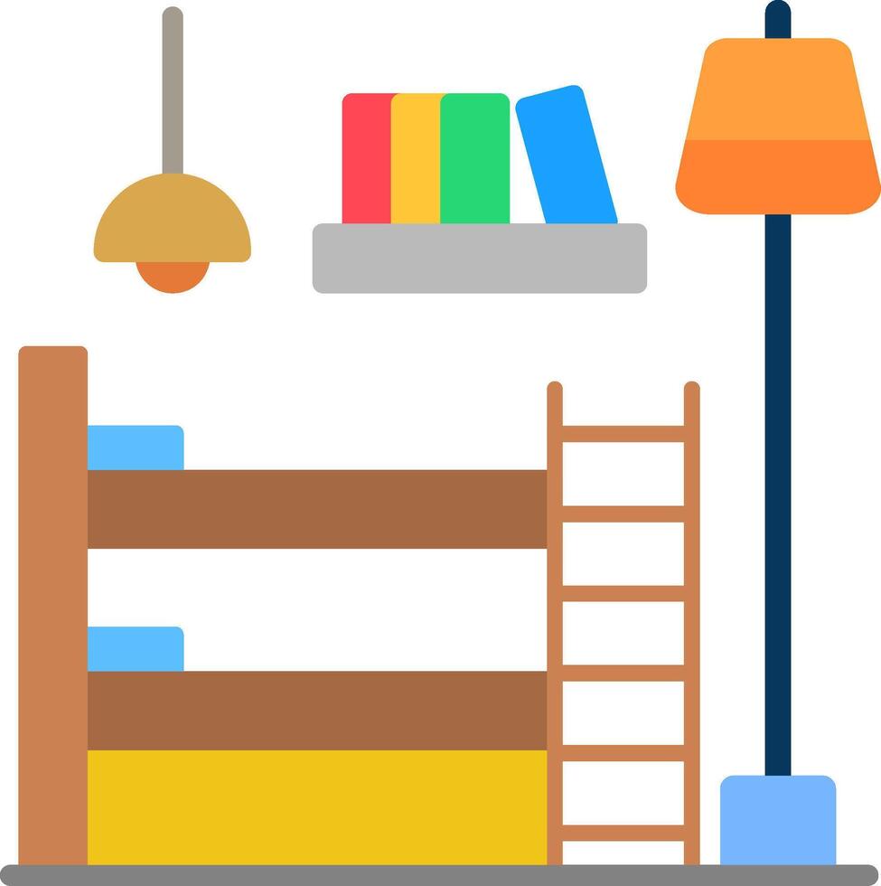 Bunk Bed Flat Icon vector