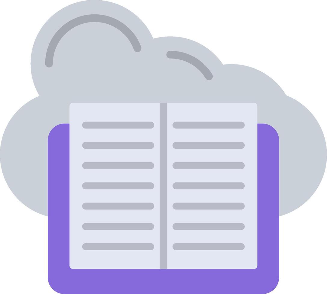 Cloud Library Flat Icon vector
