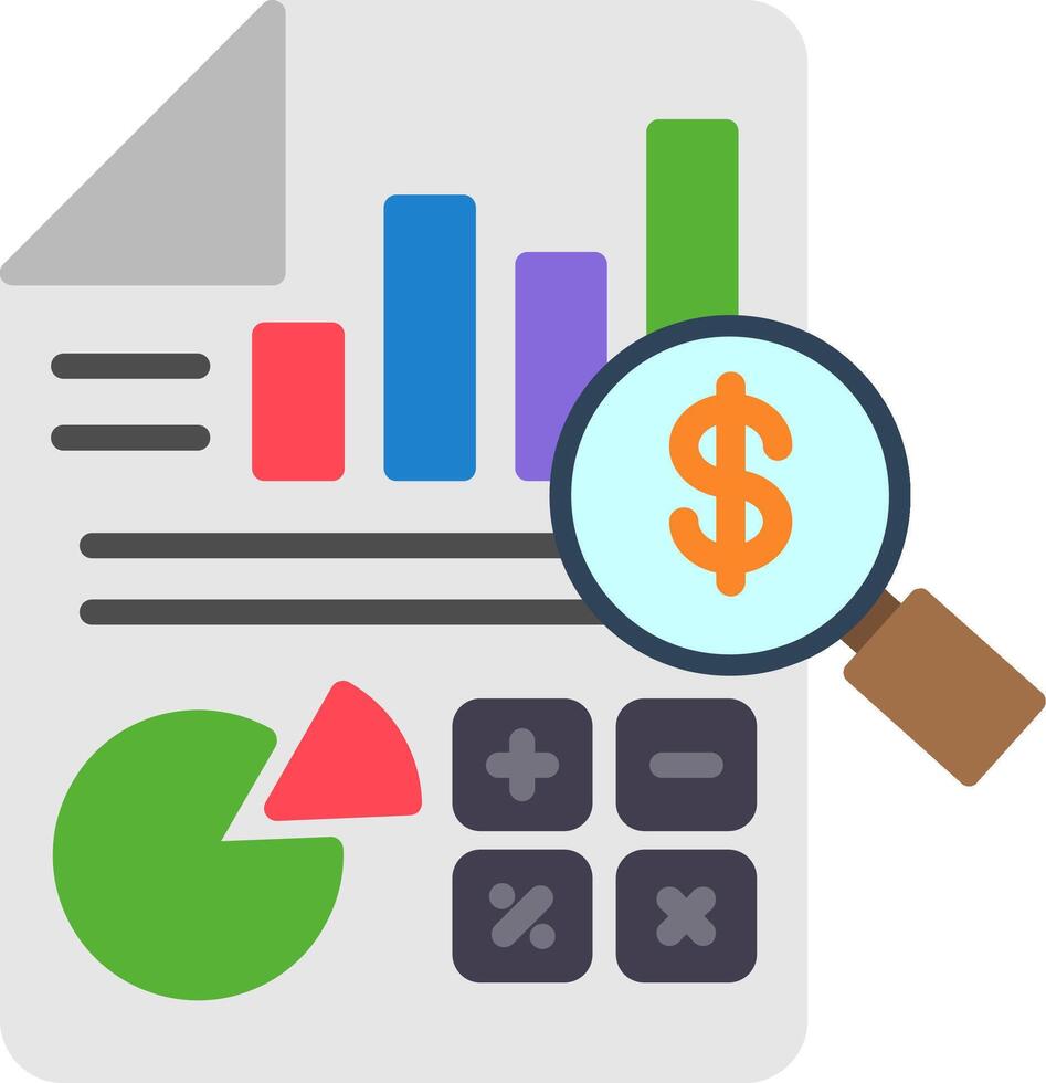 Financial Report Flat Icon vector