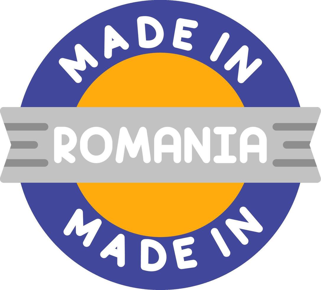 Made In Romania Flat Icon vector