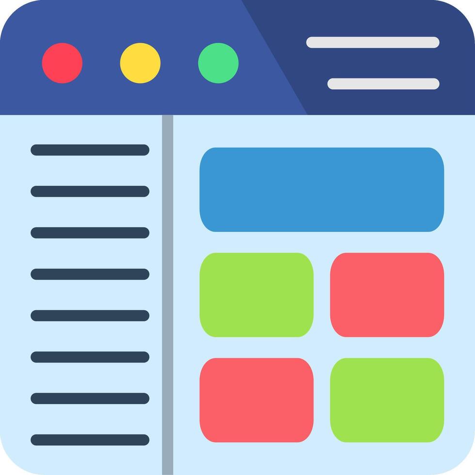 Sidebar Flat Icon vector