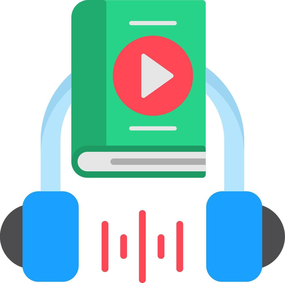 Audio Book Flat Icon vector