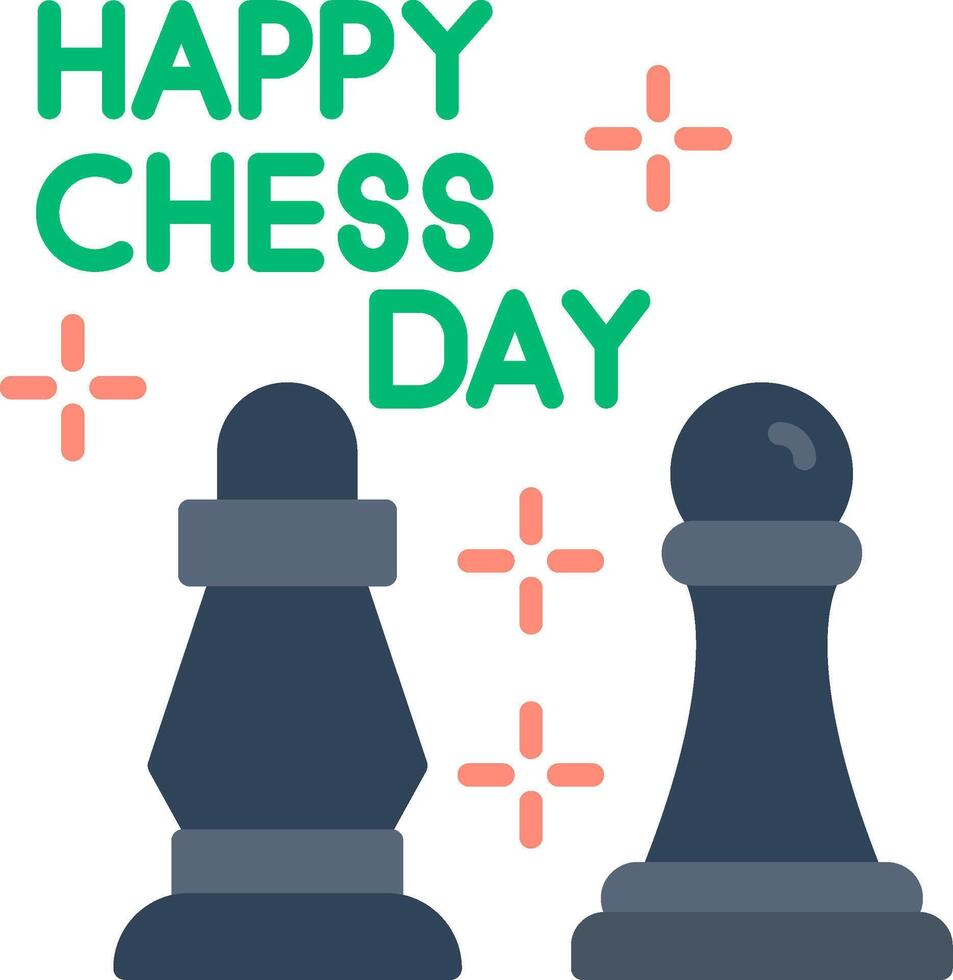 World Chess Day Flat Icon vector