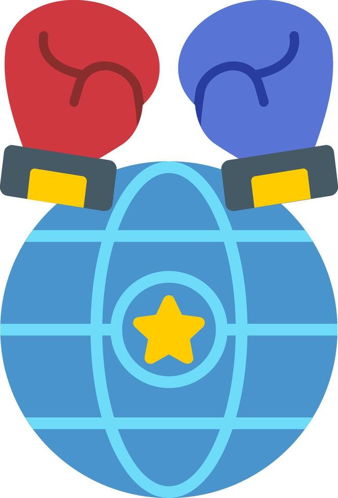 International Boxing Flat Icon vector