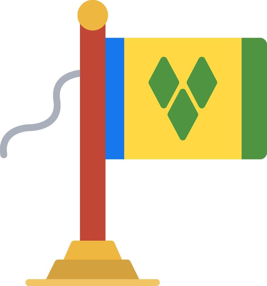 St Vincent Flag Flat Icon vector