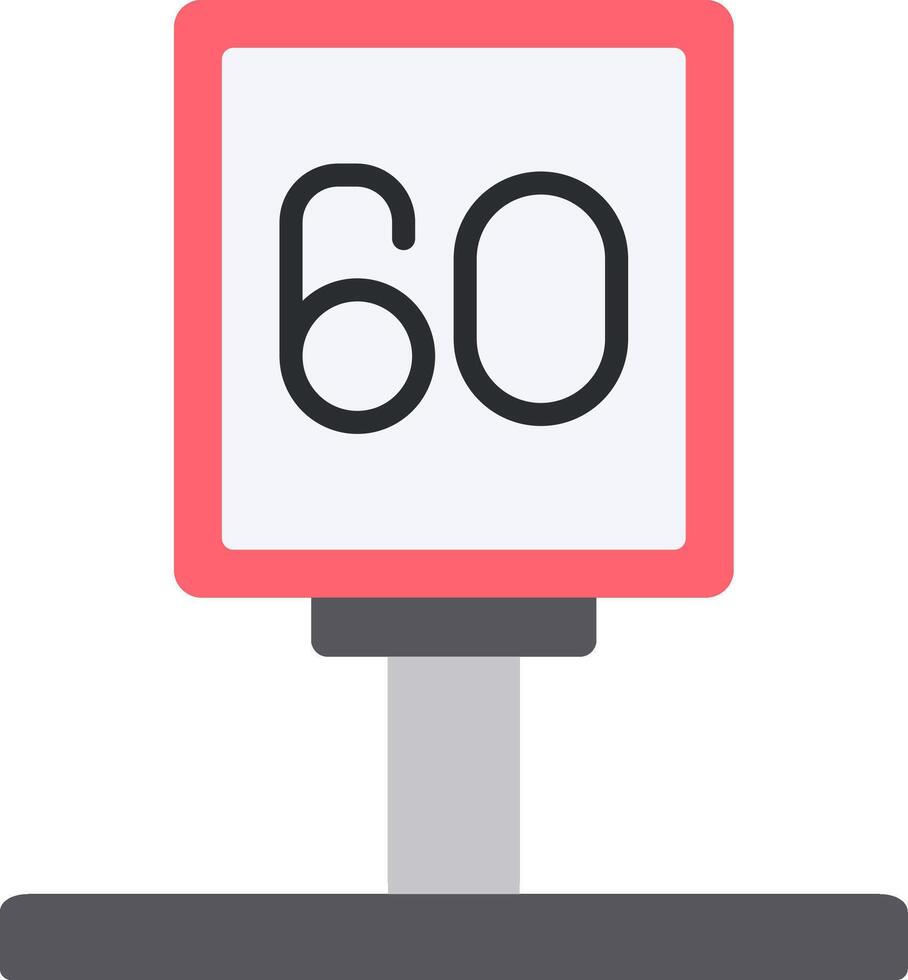 Speed Limit Flat Icon vector