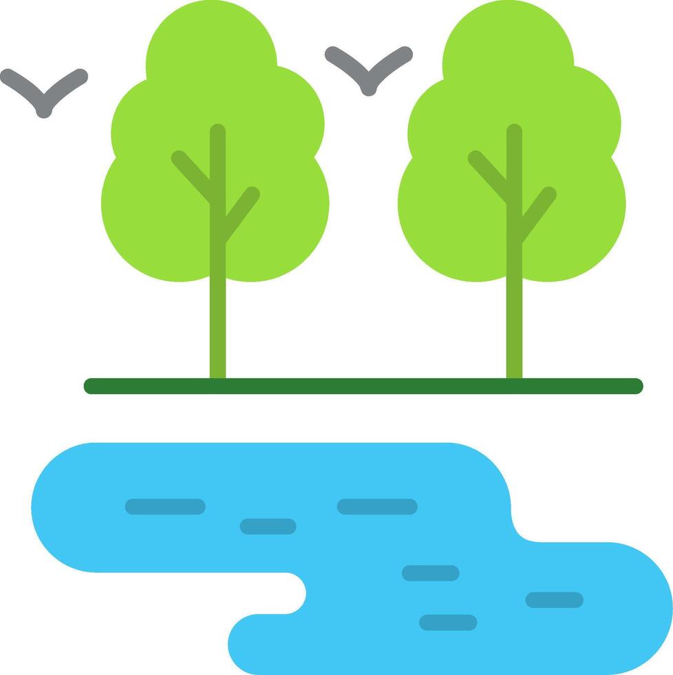 Lake Flat Icon vector