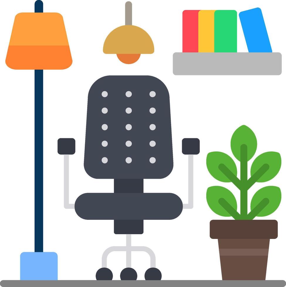 Office Chair Flat Icon vector