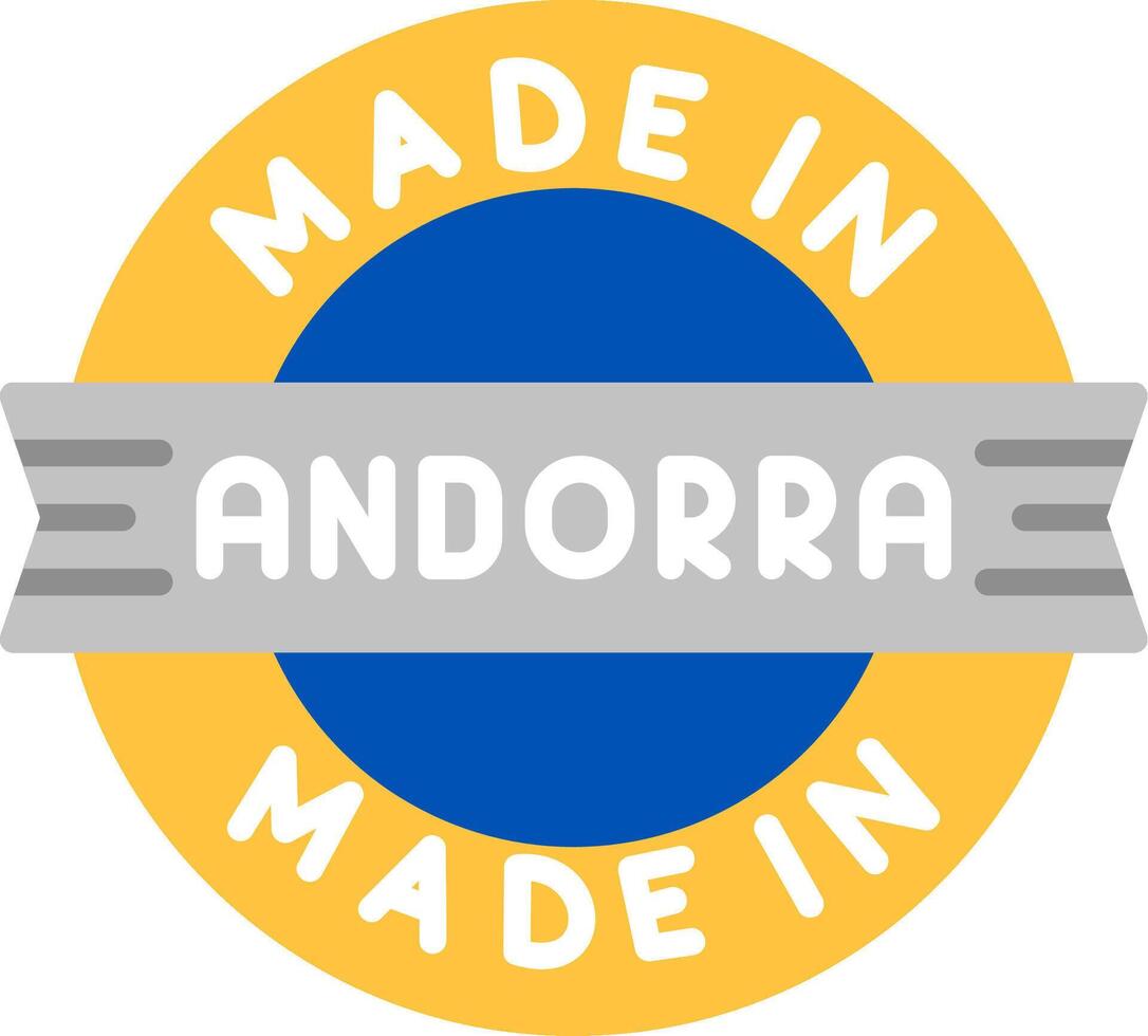 Made In Andorra Flat Icon vector