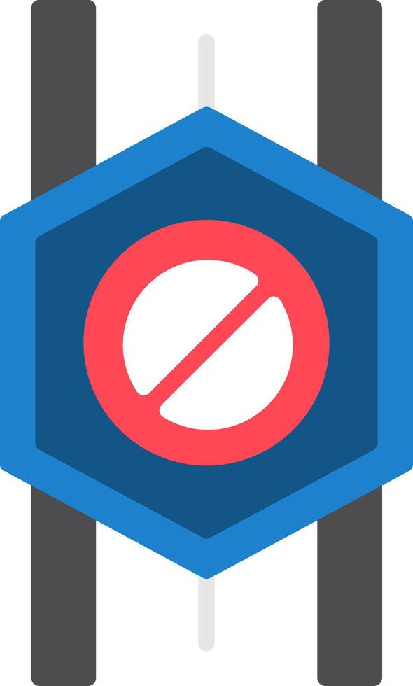 Wrong Way Flat Icon vector