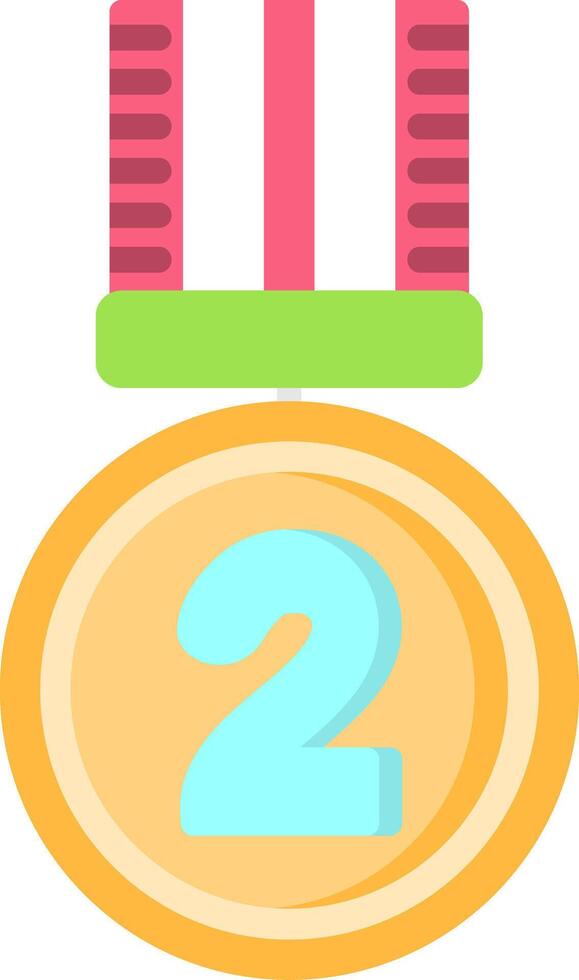 2nd Prize Flat Icon vector