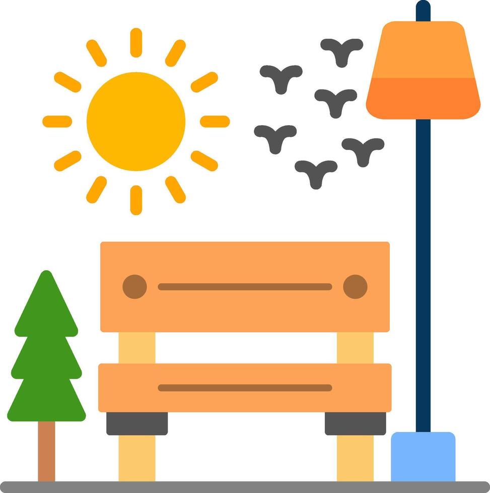 Bench Flat Icon vector