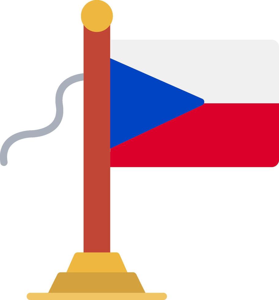 Czech Republic Flag Flat Icon vector