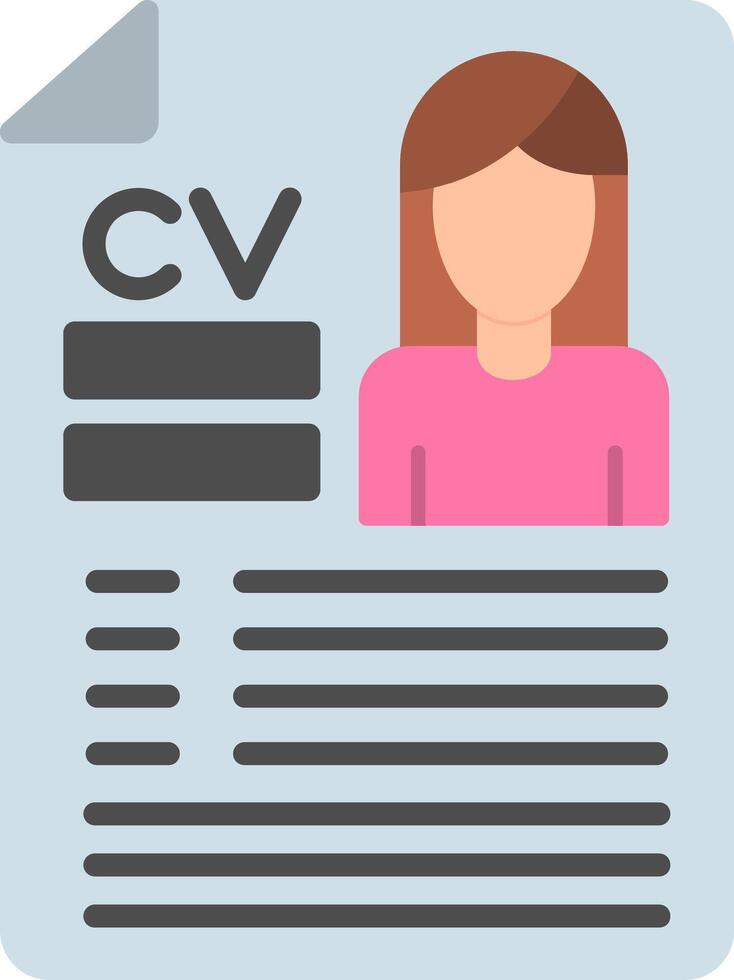 CV Flat Icon vector