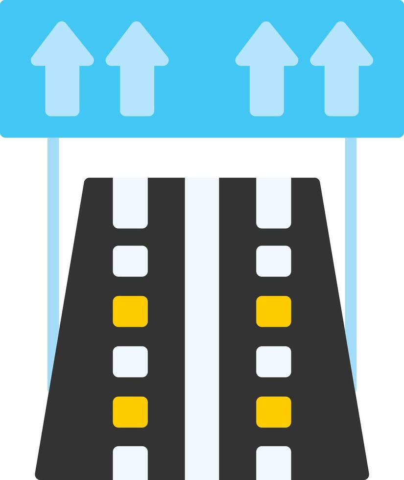 Highway Sign Flat Icon vector