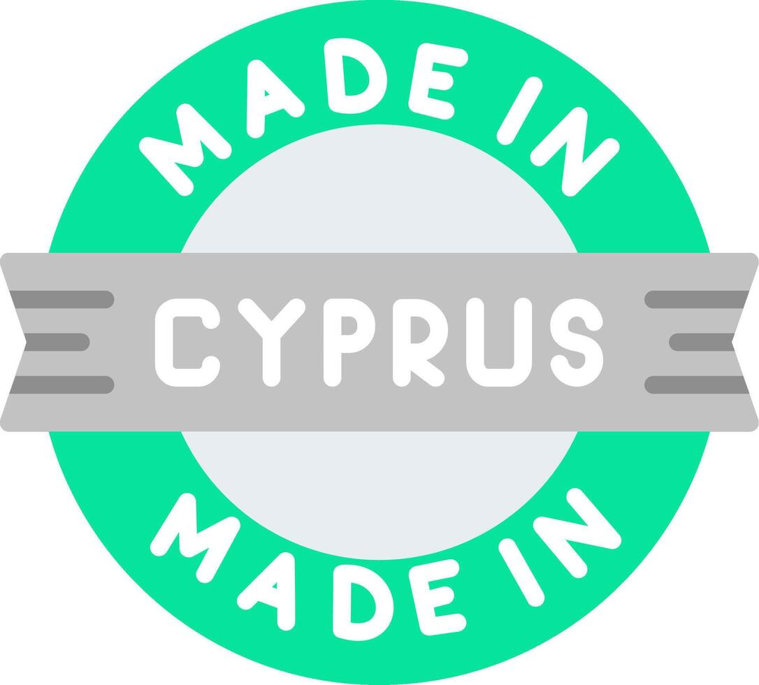 Made In Cyprus Flat Icon vector