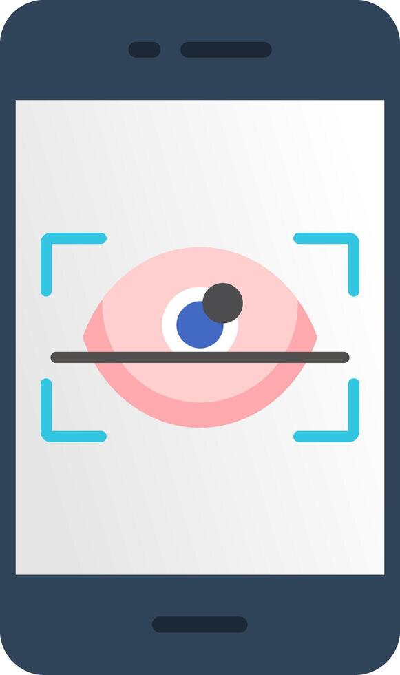 Retinal Scan Flat Icon vector