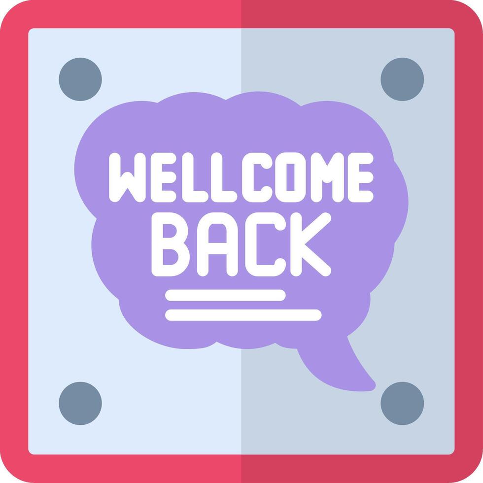 Welcome Back Flat Icon vector