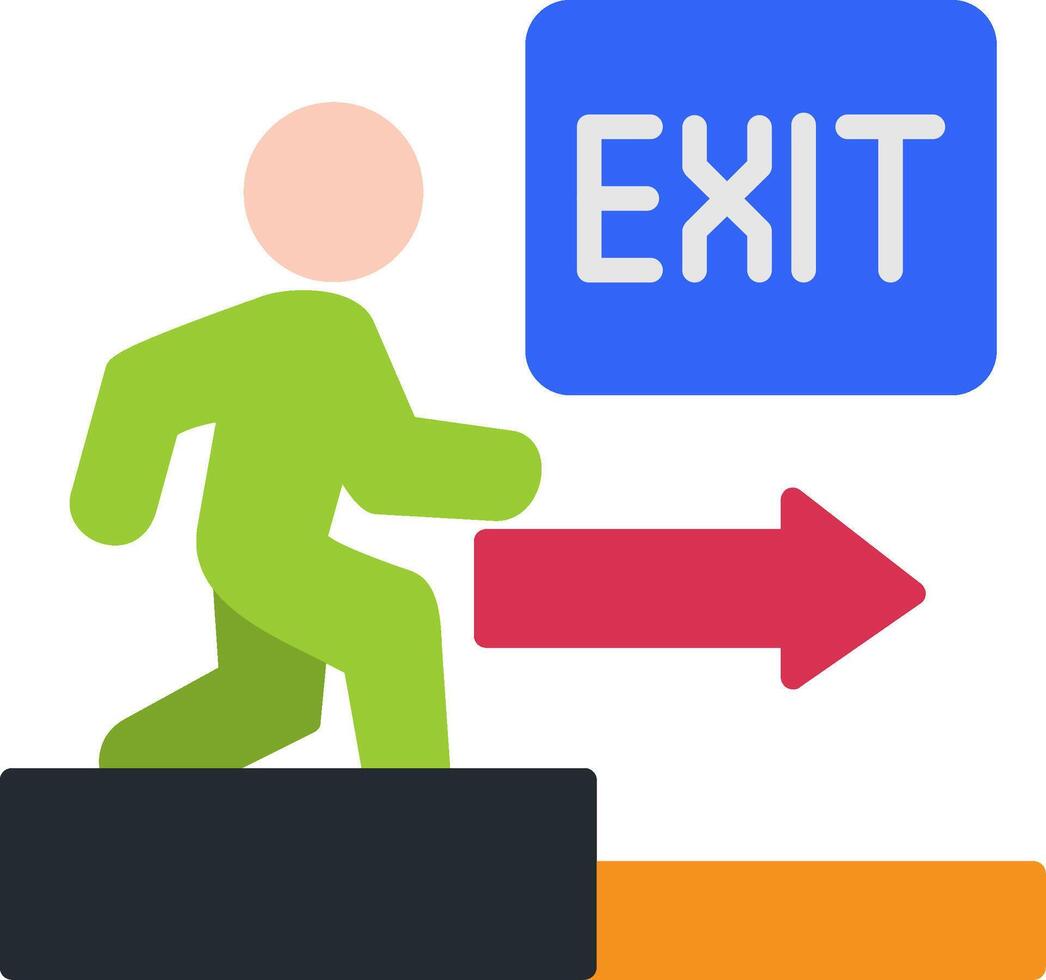 Emergency Exit Flat Icon vector