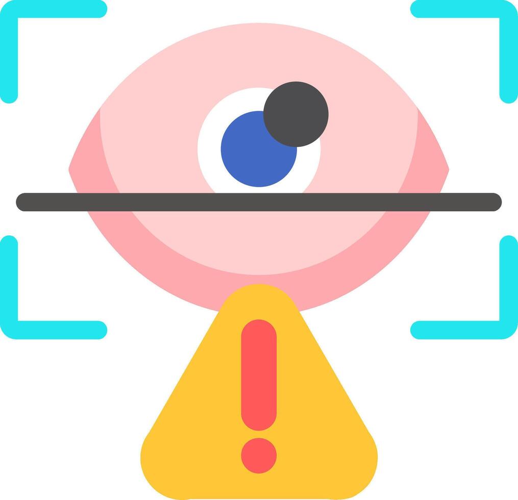 Retinal Scan Flat Icon vector