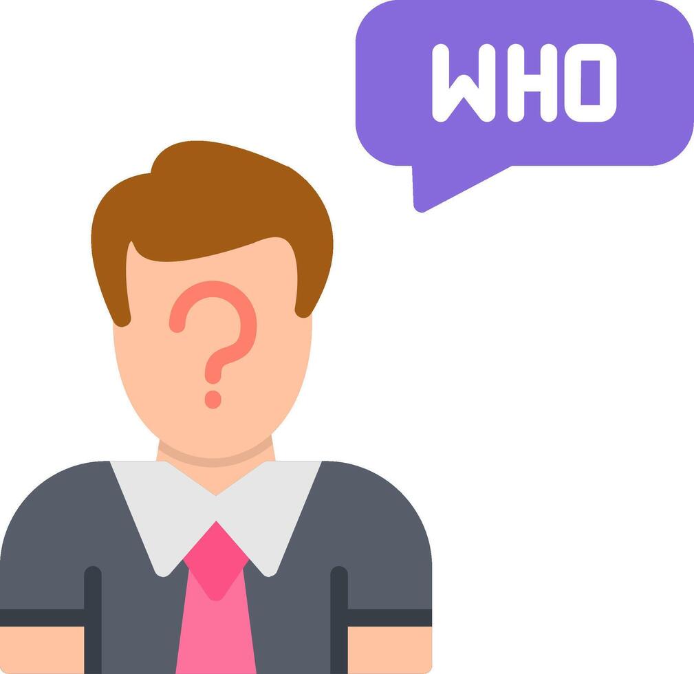 Who Flat Icon vector