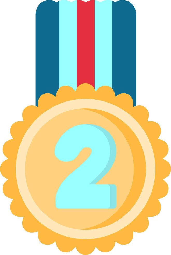 2nd Prize Flat Icon vector