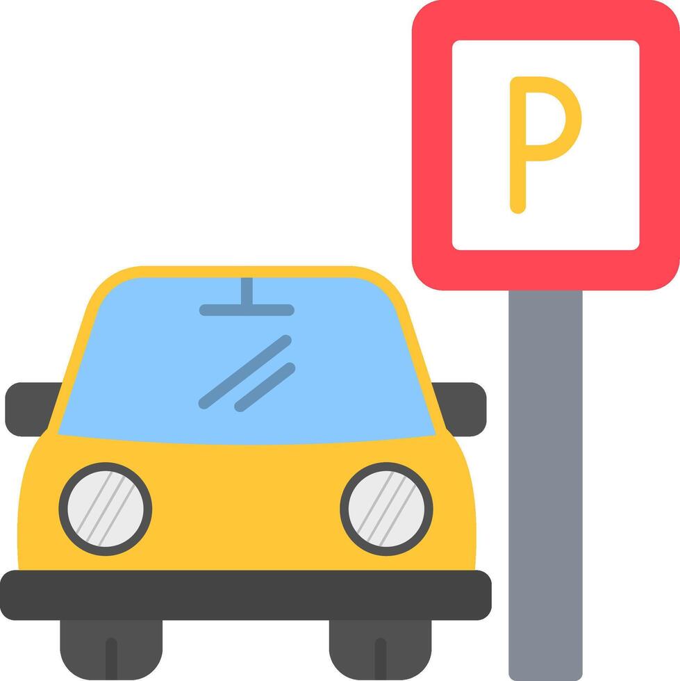 Car Parking Flat Icon vector