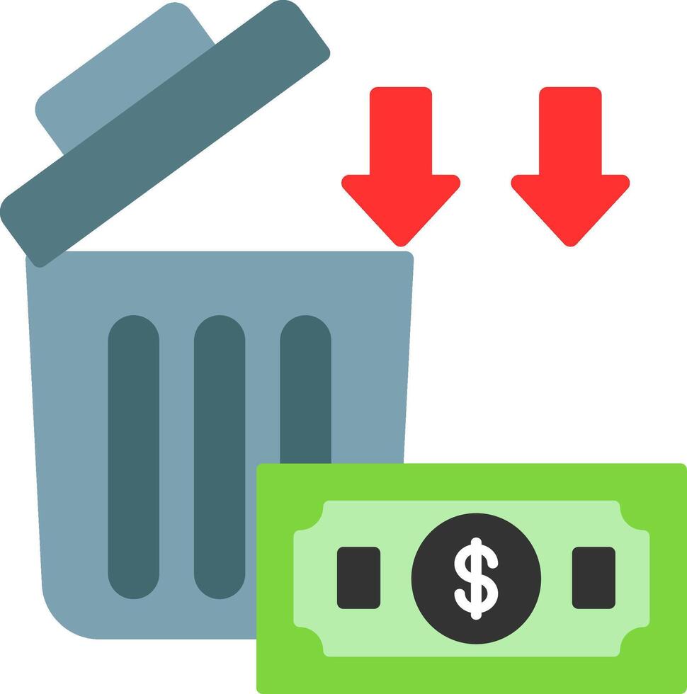 Wasted Money Flat Icon vector