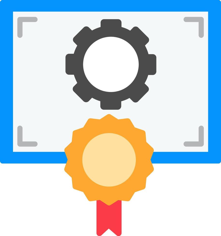 Certificate Flat Icon vector