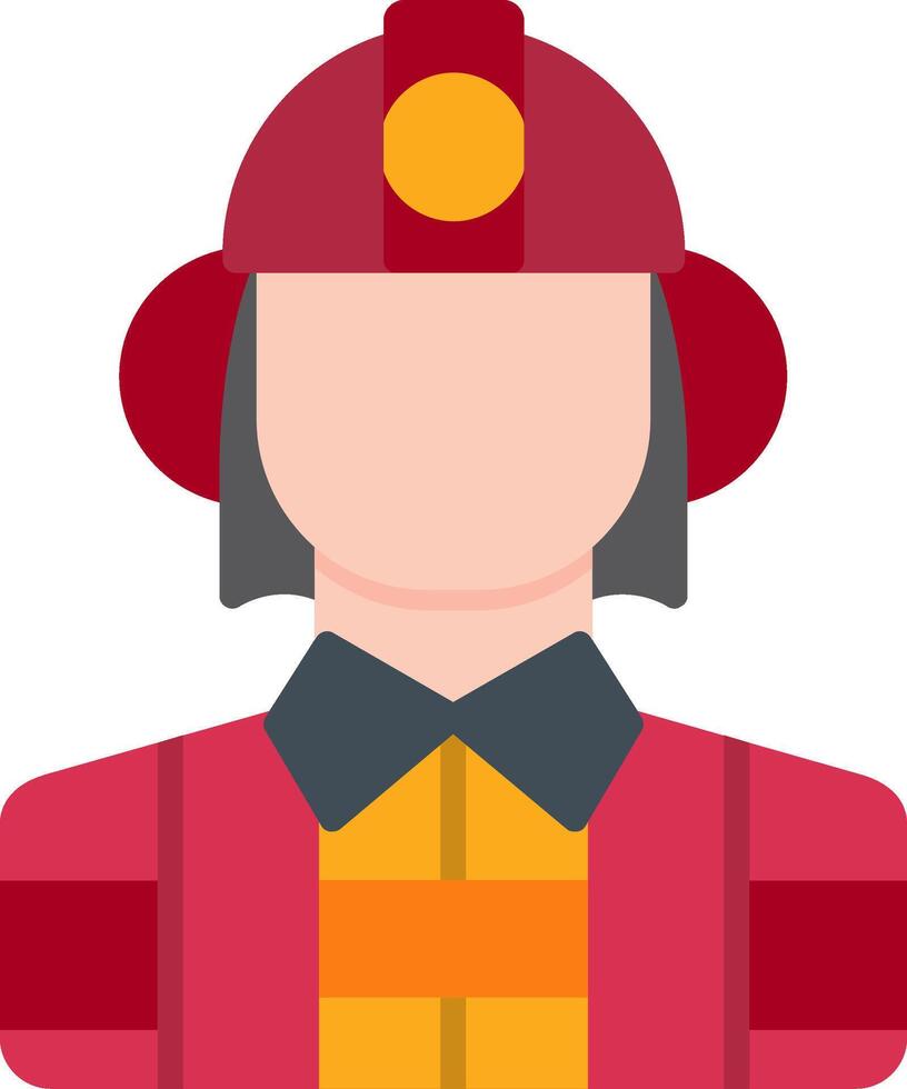 Firefighter Flat Icon vector
