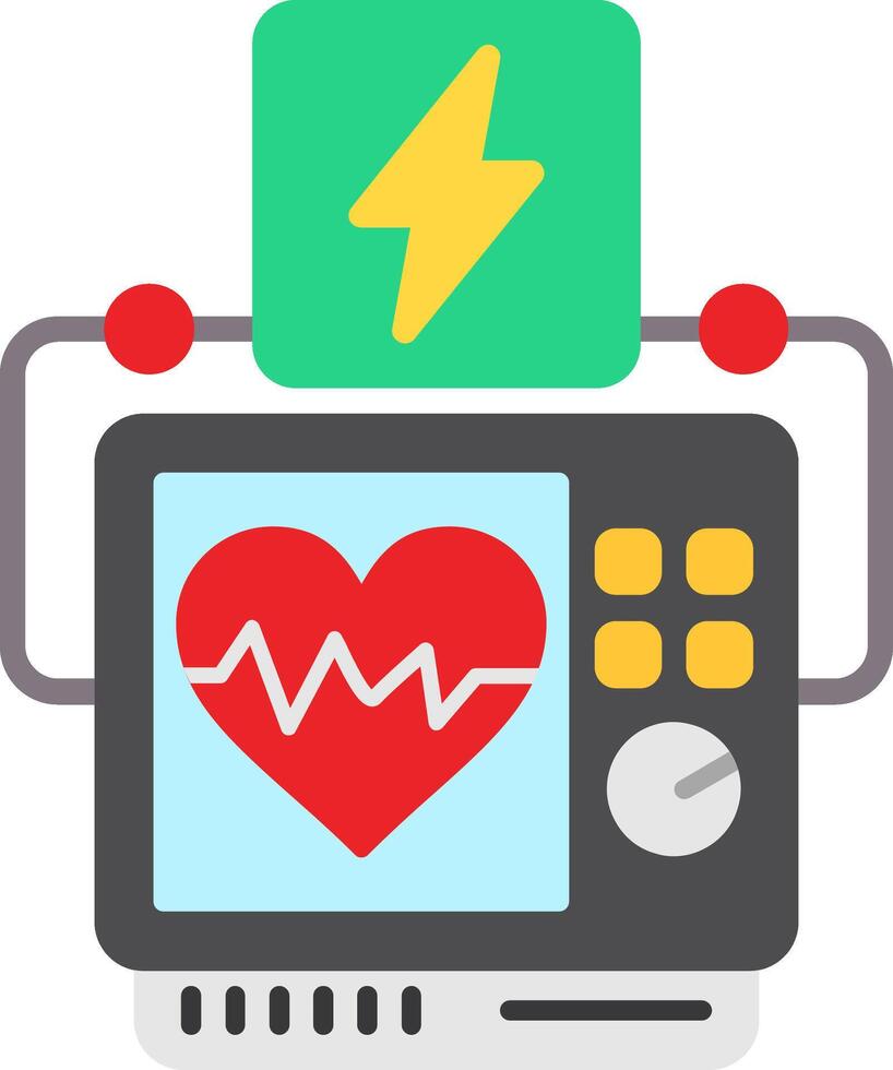 Defibrillator Flat Icon vector