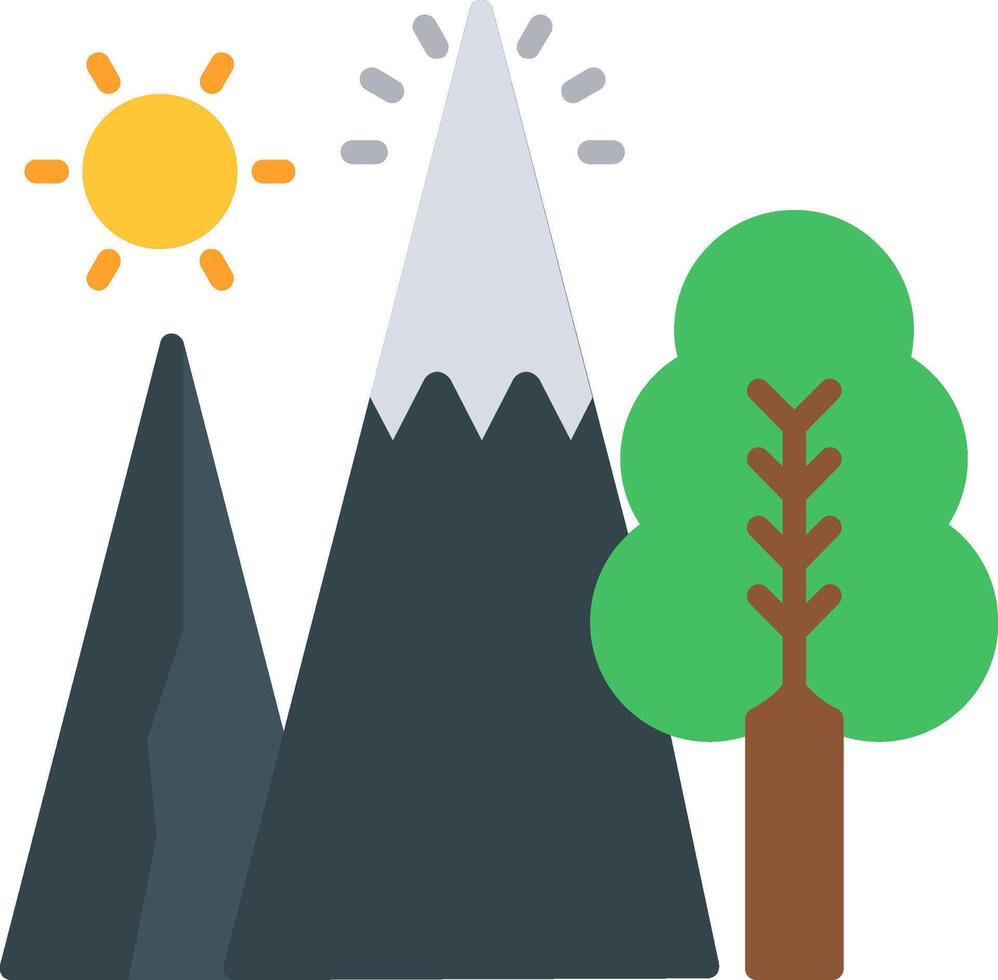 Hill Flat Icon vector