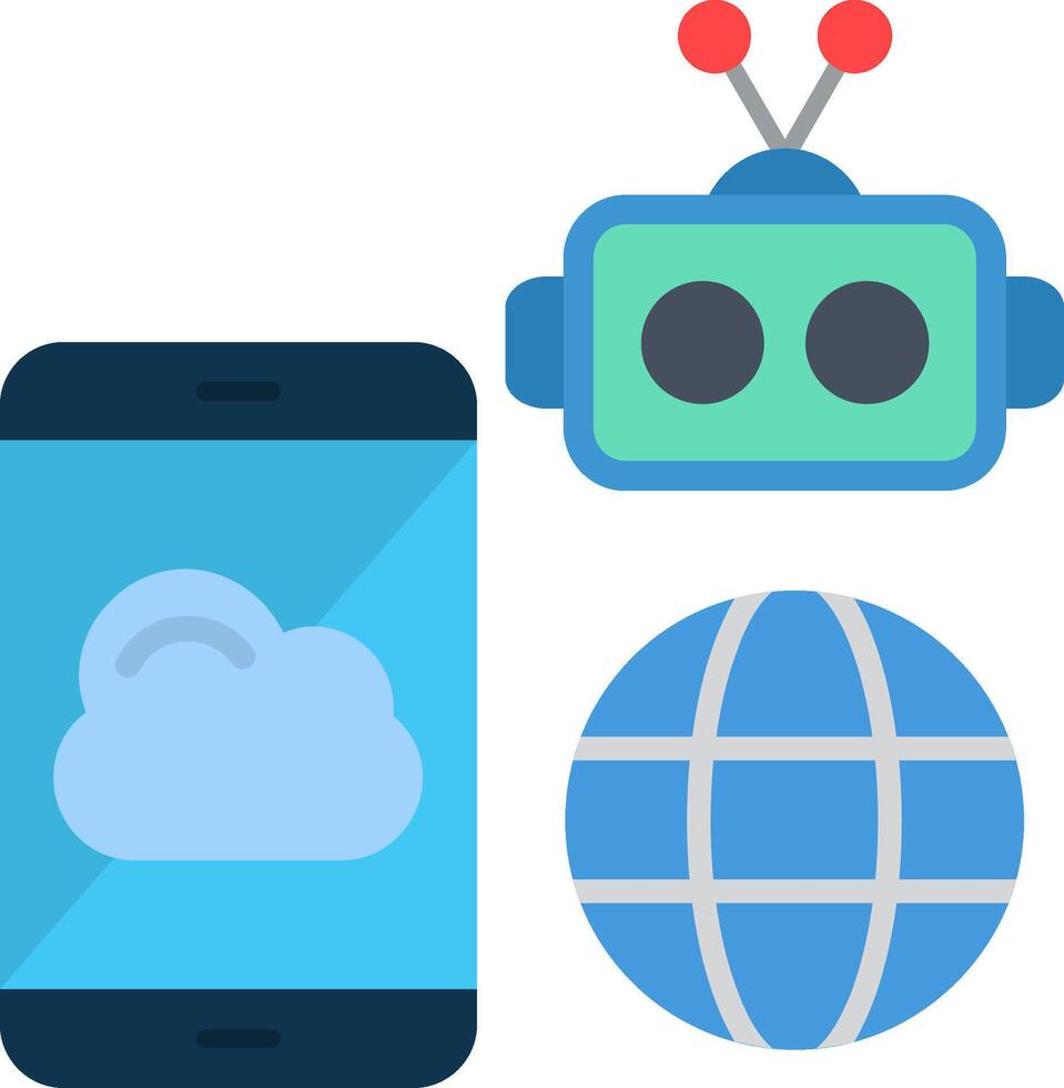Mobile Cloud Flat Icon vector
