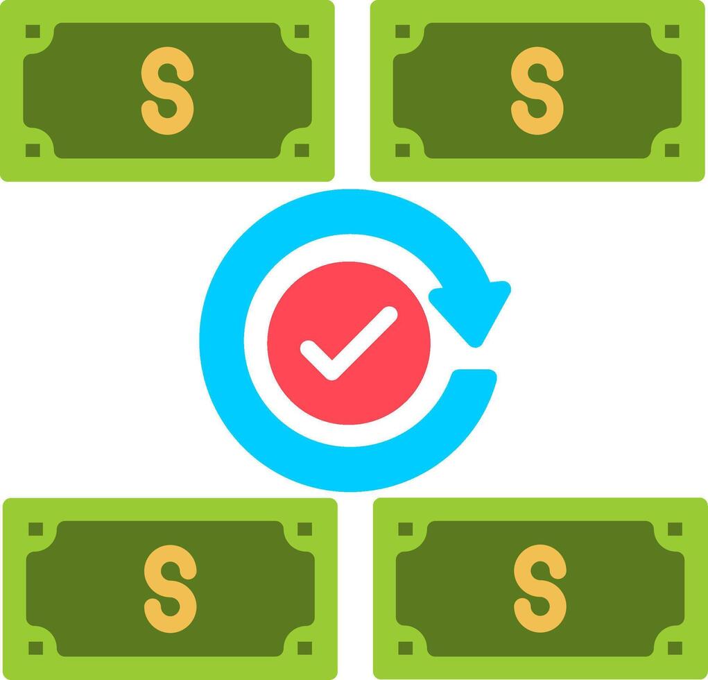 Money Back Guarantee Flat Icon vector