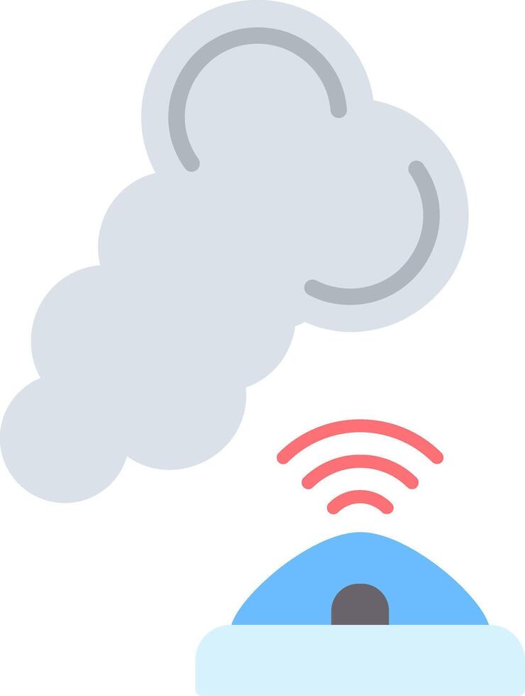 Smoke Sensor Flat Icon vector