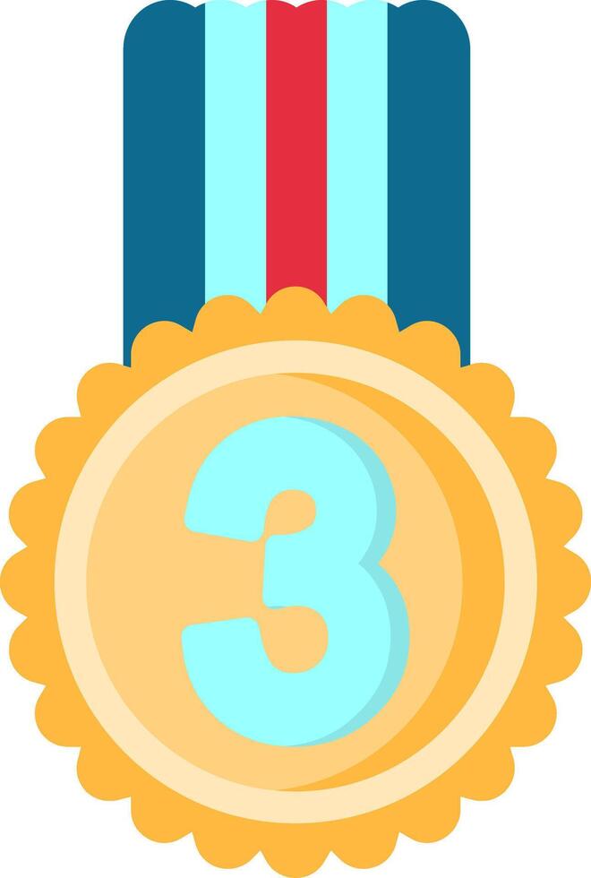 3rd Prize Flat Icon vector