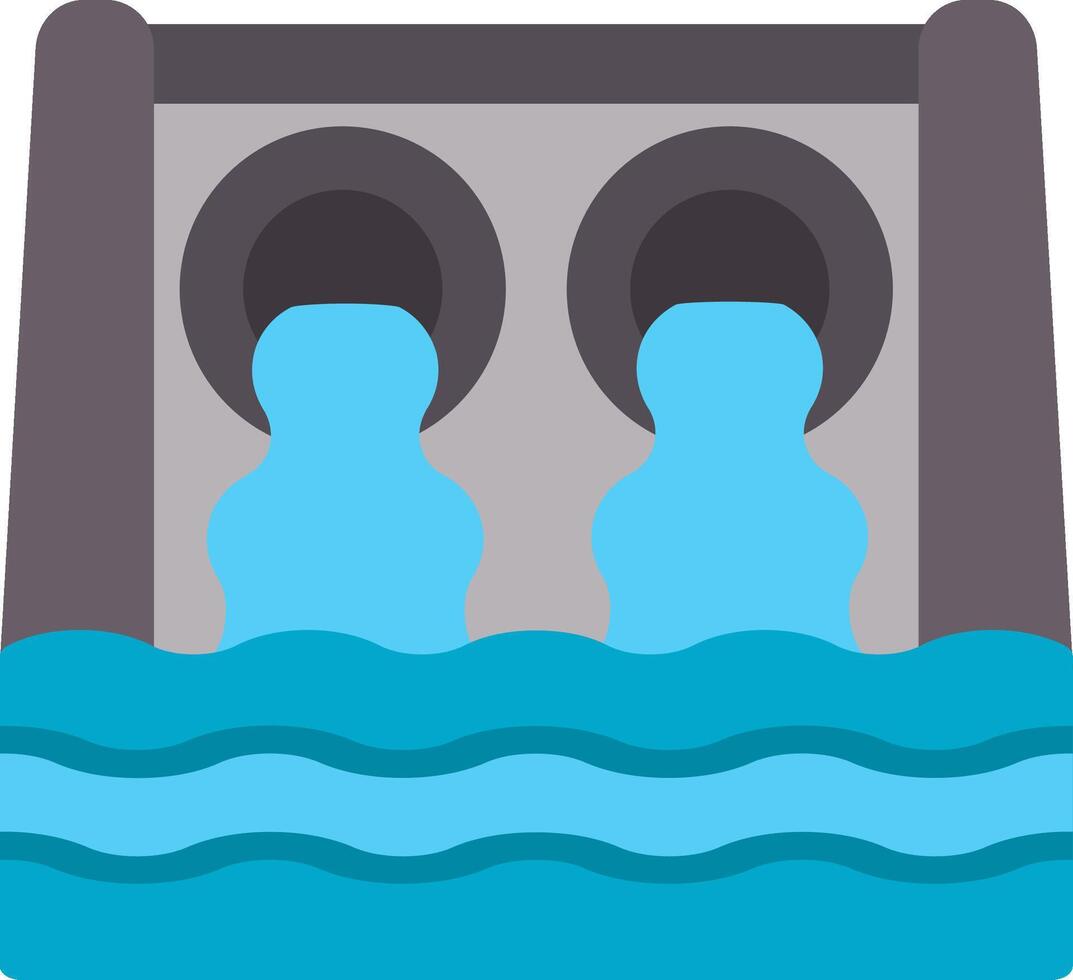 Dam Flat Icon vector