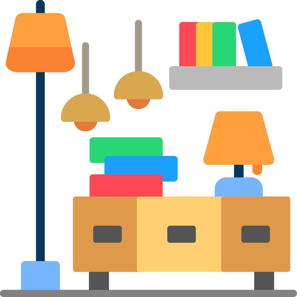 Side Table Flat Icon vector